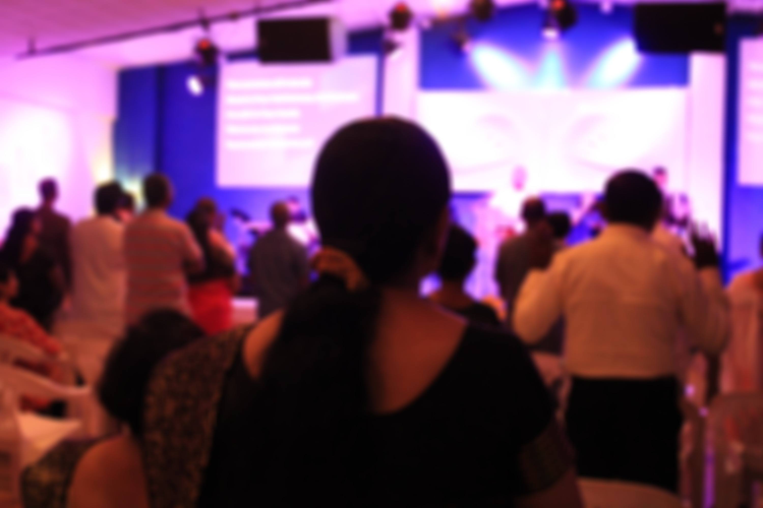 Worship in the church hall