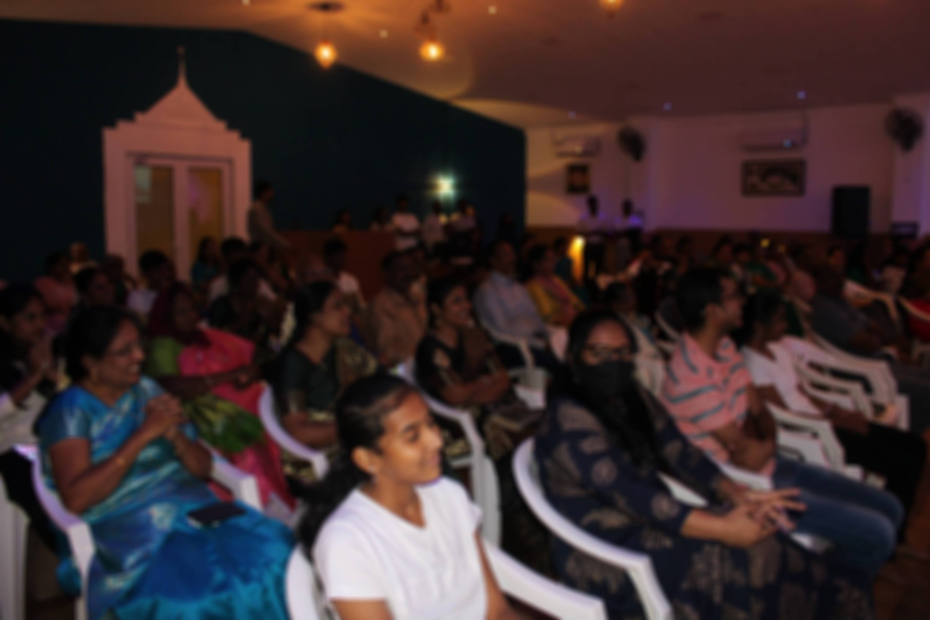 Worshippers at the Tamil service